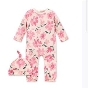 Burt’s bees organic sleeper Botanical Gardens pink floral newborn